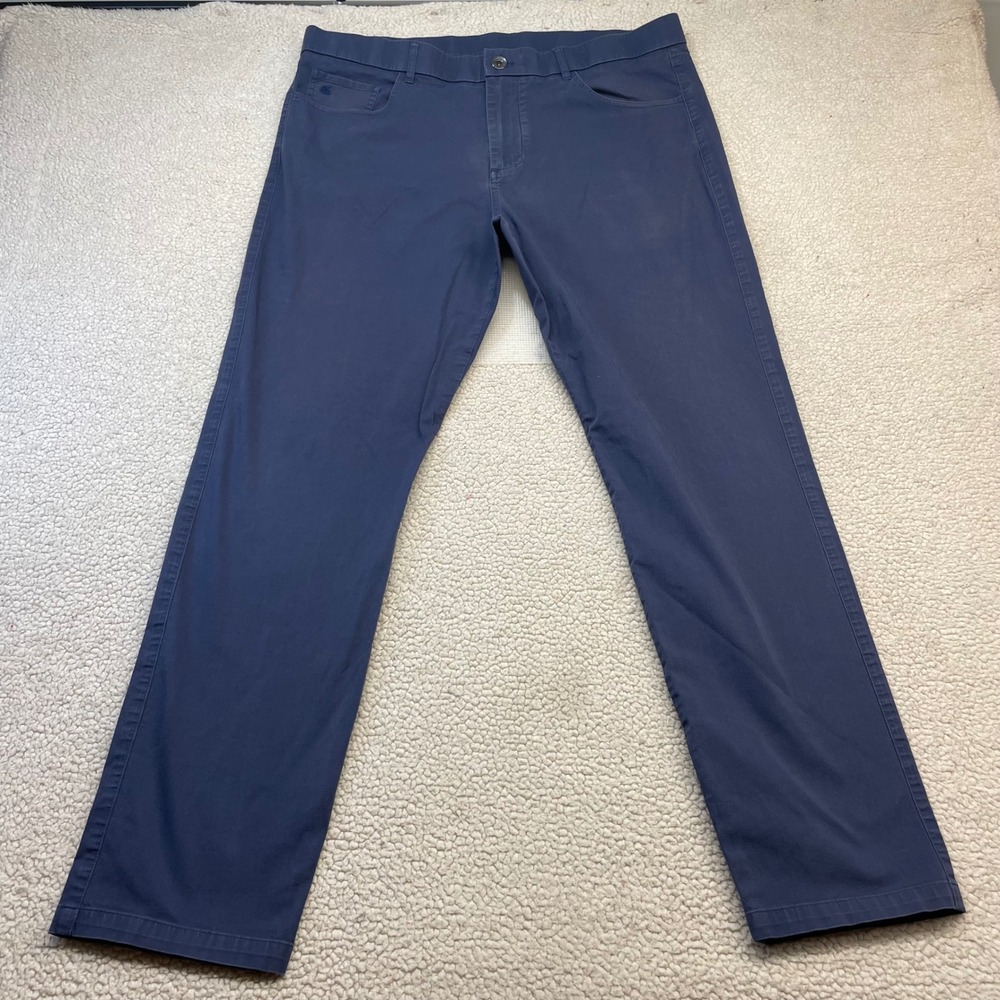 Greyson Pants Mens 38x32 Blue Montauk Trouser Chino Golf Stretch Cotton Blend